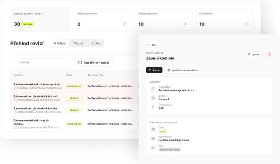Screenshot Revizní aplikace 1. Web IT